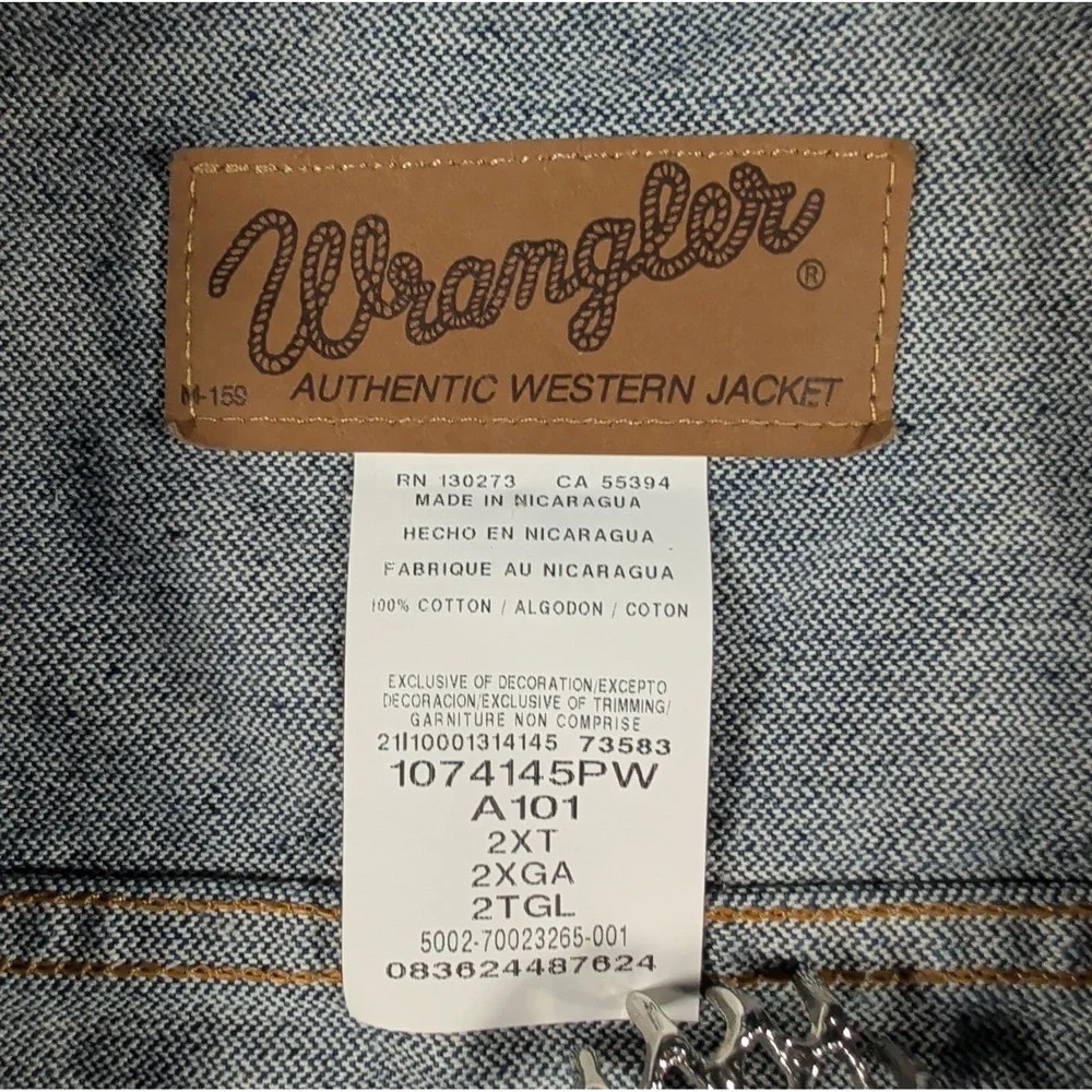 Wrangler Denim Shacket Chore Coat Jacket Classic Blue Dark Wash 2XLT Excellent